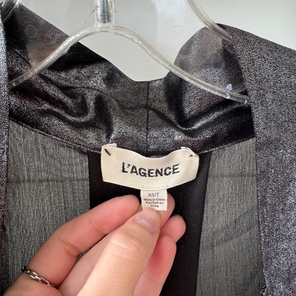 L’AGENCE Silver Gisele Neck Tie Top - Picture 7 of 9